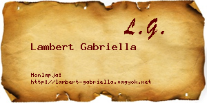 Lambert Gabriella névjegykártya